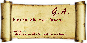 Gaunersdorfer Andos névjegykártya